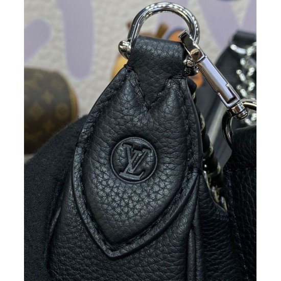 Fake Louis Vuitton Baia MM M22823 Eye-catching Half-moon Bag Black Replica