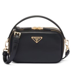 Fake Prada Odette Leather Mini-bag 1BH203 Black Replica