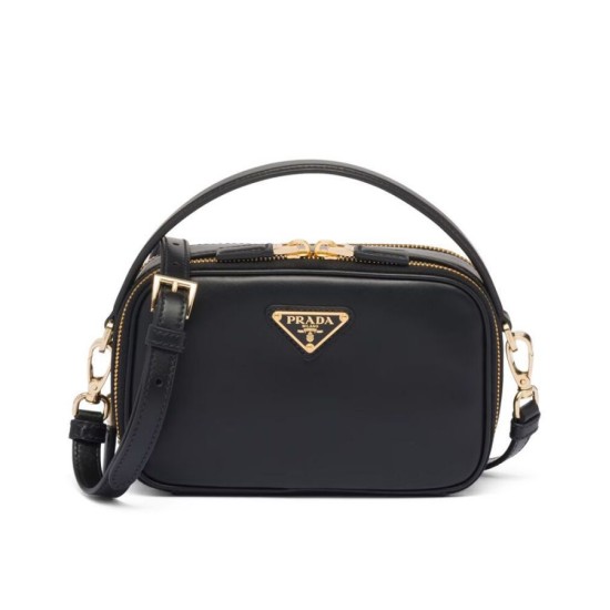 Replica Prada Odette Leather Mini-bag 1BH203 Black Fake Prada Odette Leather Mini-bag 1BH203 Black Replica