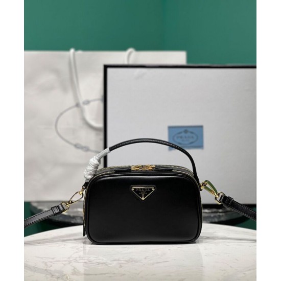 Replica Prada Odette Leather Mini-bag 1BH203 Black Fake Prada Odette Leather Mini-bag 1BH203 Black Replica