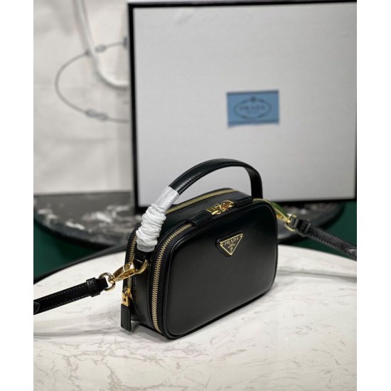 Replica Prada Odette Leather Mini-bag 1BH203 Black Fake Prada Odette Leather Mini-bag 1BH203 Black Replica