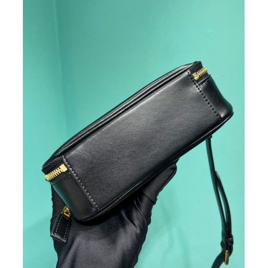 Replica Prada Odette Leather Mini-bag 1BH203 Black Fake Prada Odette Leather Mini-bag 1BH203 Black Replica