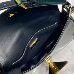 Fake Prada Brushed Leather Shoulder Bag 1BD345 Black Replica