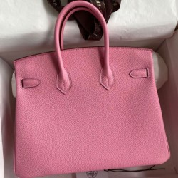 Replica Hermes Birkin 25 Retourne Bag Pink Clemence