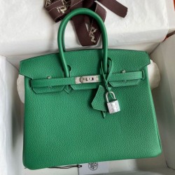 Replica Hermes Birkin 25 Retourne Bag Pearl Grey Clemence