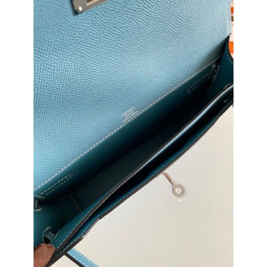 Replica Hermes Kelly Depeches 25 Pouch Blue Jean Epsom Calfskin Replica Hermes Kelly Depeches 25 Pouch Blue Jean Epsom Calfskin