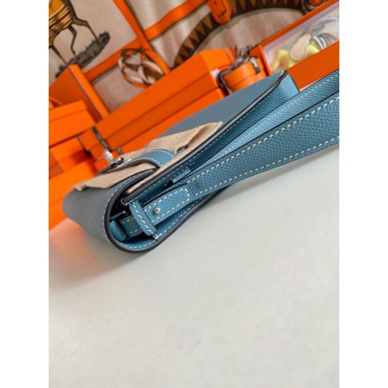 Replica Hermes Kelly Depeches 25 Pouch Blue Jean Epsom Calfskin Replica Hermes Kelly Depeches 25 Pouch Blue Jean Epsom Calfskin
