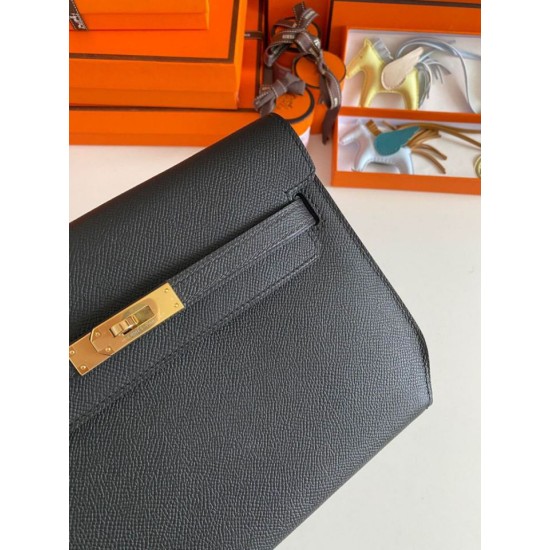 Replica Hermes Kelly Depeches 25 Pouch Black Epsom Calfskin Replica Hermes Kelly Depeches 25 Pouch Black Epsom Calfskin