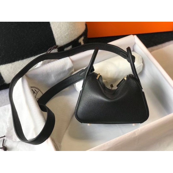 Fake Hermes Lindy Mini Bag Black Clemence Calfskin Replica Replica Hermes Lindy Mini Bag Black Clemence Calfskin
