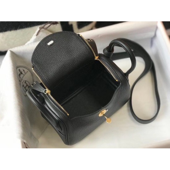 Fake Hermes Lindy Mini Bag Black Clemence Calfskin Replica Replica Hermes Lindy Mini Bag Black Clemence Calfskin