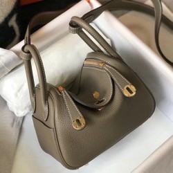 Replica Hermes Lindy Mini Bag Taupe Clemence Calfskin
