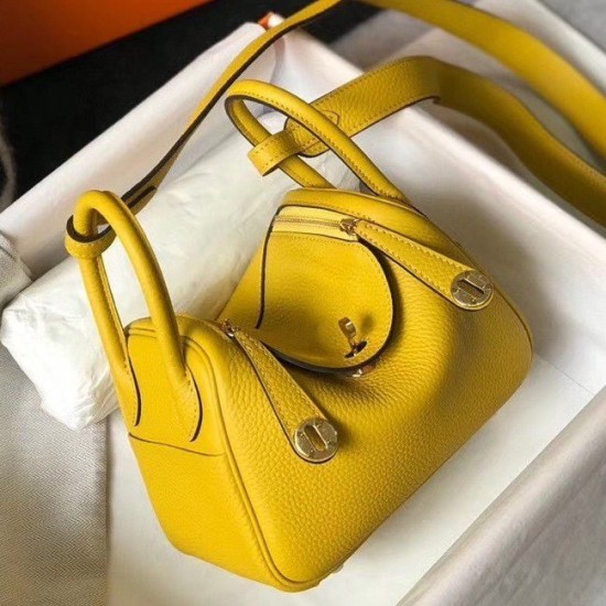 Replica Hermes Lindy Mini Bag Yellow Clemence Calfskin Fake Hermes Lindy Mini Bag Yellow Clemence Calfskin Replica