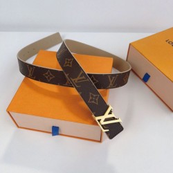 Fake Louis Vuitton LV Initiales 30MM Reversible Belt M0646V Monogram Canvas  Replica