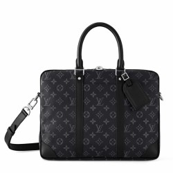 Fake Louis Vuitton Porte-Documents Voyage PM in Monogram Eclipse Canvas M46457 Replica