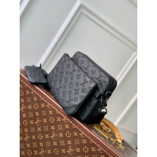 Replica Louis Vuitton Trio Messenger Bag in Monogram-embossed Leather M46602 Replica Louis Vuitton Trio Messenger Bag in Monogram-embossed Leather M46602