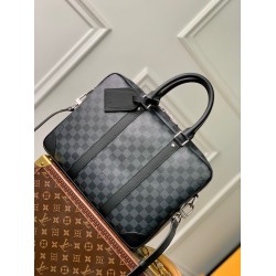 Replica Louis Vuitton Porte-Documents Voyage PM in Damier Graphite Canvas N40445