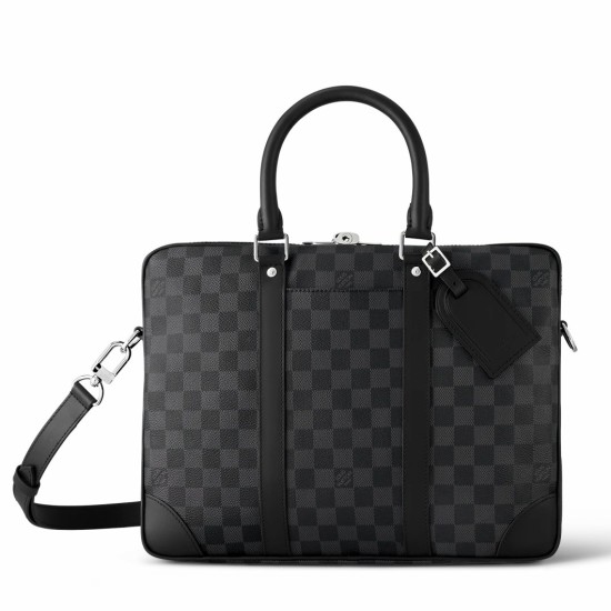 Fake Louis Vuitton Porte-Documents Voyage PM in Damier Graphite Canvas N40445 Replica Replica Louis Vuitton Porte-Documents Voyage PM in Damier Graphite Canvas N40445