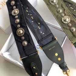 Replica Dior Shoulder Strap Camouflage Embroidered Canvas Blue