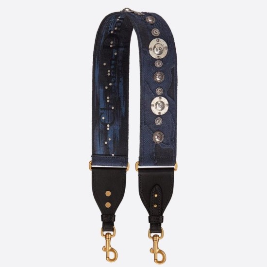 Replica Dior Shoulder Strap Camouflage Embroidered Canvas Blue Replica Dior Shoulder Strap Camouflage Embroidered Canvas Blue