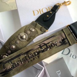 Fake Dior Shoulder Strap Camouflage Embroidered Canvas Green Replica