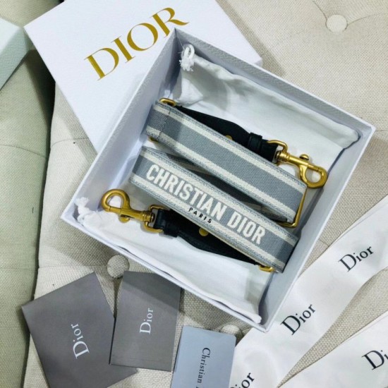 Replica Dior Embroidery Adjustable Shoulder Strap Grey Replica Dior Embroidery Adjustable Shoulder Strap Grey