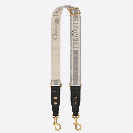 Replica Dior Embroidery Adjustable Shoulder Strap Grey Replica Dior Embroidery Adjustable Shoulder Strap Grey