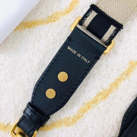 Fake Dior Embroidery Adjustable Shoulder Strap Black Replica Replica Dior Embroidery Adjustable Shoulder Strap Black