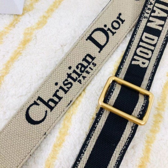 Fake Dior Embroidery Adjustable Shoulder Strap Black Replica Replica Dior Embroidery Adjustable Shoulder Strap Black