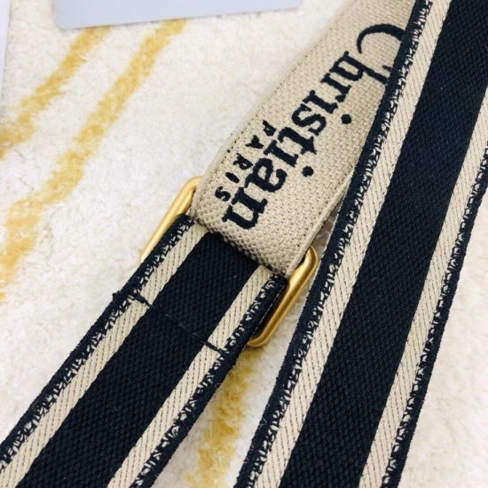 Fake Dior Embroidery Adjustable Shoulder Strap Black Replica Replica Dior Embroidery Adjustable Shoulder Strap Black