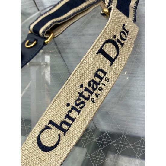 Replica Dior Adjustable Shoulder Strap with Ring Embroidery Canvas Blue Replica Dior Adjustable Shoulder Strap with Ring Embroidery Canvas Blue
