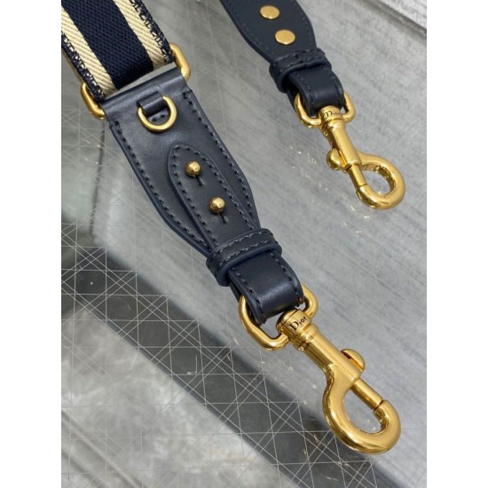 Replica Dior Adjustable Shoulder Strap with Ring Embroidery Canvas Blue Replica Dior Adjustable Shoulder Strap with Ring Embroidery Canvas Blue