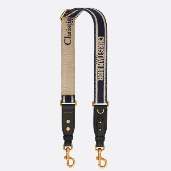 Replica Dior Adjustable Shoulder Strap with Ring Embroidery Canvas Blue Replica Dior Adjustable Shoulder Strap with Ring Embroidery Canvas Blue