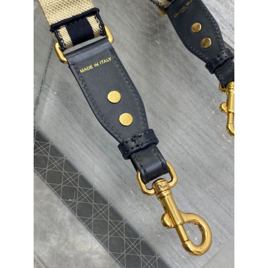 Replica Dior Adjustable Shoulder Strap with Ring Embroidery Canvas Blue Replica Dior Adjustable Shoulder Strap with Ring Embroidery Canvas Blue