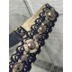 Fake Dior Shoulder Strap with Ring Oblique Embroidery with Medallions Blue Replica Replica Dior Shoulder Strap with Ring Oblique Embroidery with Medallions Blue