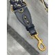 Fake Dior Shoulder Strap with Ring Oblique Embroidery with Medallions Blue Replica Replica Dior Shoulder Strap with Ring Oblique Embroidery with Medallions Blue