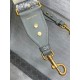 Fake Dior Shoulder Strap with Ring Oblique Embroidery Gray Replica Fake Dior Shoulder Strap with Ring Oblique Embroidery Gray Replica