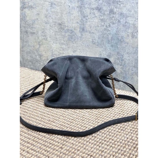 Super Clone Replica YSL Saint Laurent Jamie Shoulder Bag, Gray Suede Top Replica YSL Saint Laurent Jamie Shoulder Bag, Gray Suede