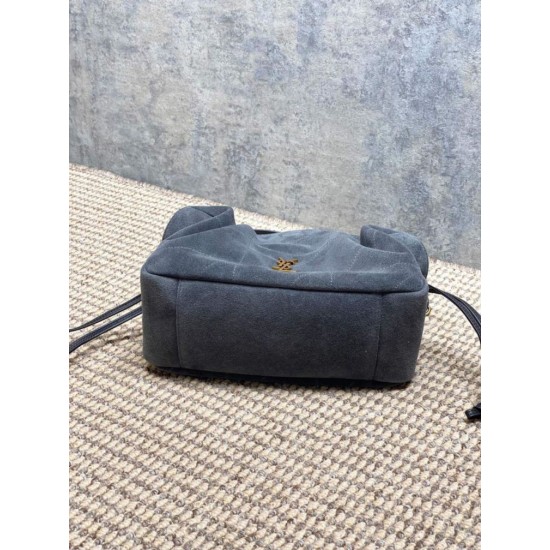 Super Clone Replica YSL Saint Laurent Jamie Shoulder Bag, Gray Suede Top Replica YSL Saint Laurent Jamie Shoulder Bag, Gray Suede