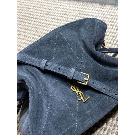 Super Clone Replica YSL Saint Laurent Jamie Shoulder Bag, Gray Suede Top Replica YSL Saint Laurent Jamie Shoulder Bag, Gray Suede