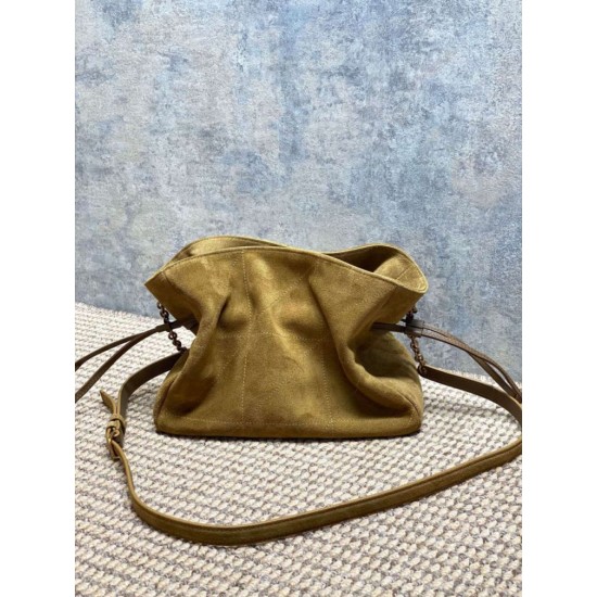 Super Clone Replica YSL Saint Laurent Jamie Shoulder Bag, Gold Leaf Suede Top Replica YSL Saint Laurent Jamie Shoulder Bag, Gold Leaf Suede
