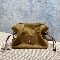 Top Replica YSL Saint Laurent Jamie Shoulder Bag, Gold Leaf Suede