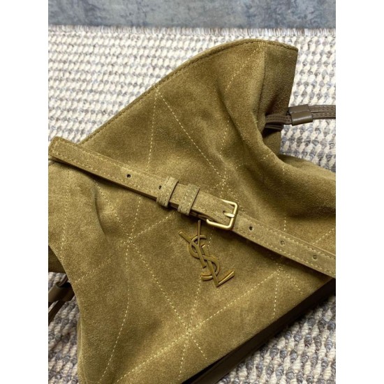 Super Clone Replica YSL Saint Laurent Jamie Shoulder Bag, Gold Leaf Suede Top Replica YSL Saint Laurent Jamie Shoulder Bag, Gold Leaf Suede