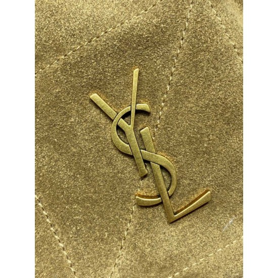 Super Clone Replica YSL Saint Laurent Jamie Shoulder Bag, Gold Leaf Suede Top Replica YSL Saint Laurent Jamie Shoulder Bag, Gold Leaf Suede