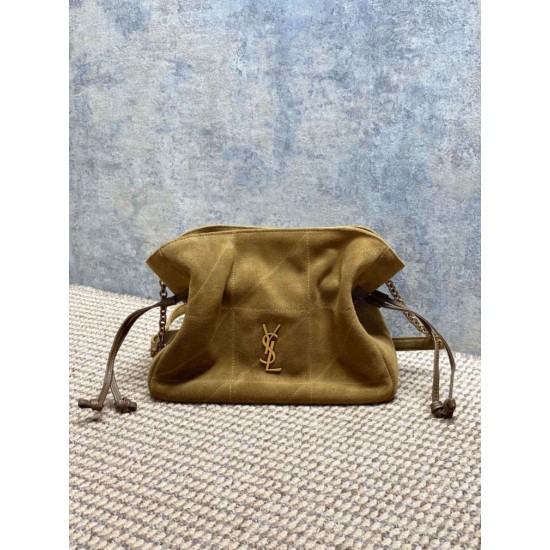 Super Clone Replica YSL Saint Laurent Jamie Shoulder Bag, Gold Leaf Suede Top Replica YSL Saint Laurent Jamie Shoulder Bag, Gold Leaf Suede