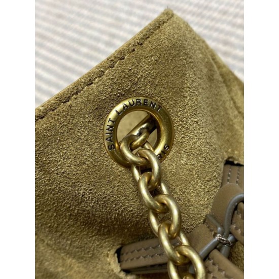 Super Clone Replica YSL Saint Laurent Jamie Shoulder Bag, Gold Leaf Suede Top Replica YSL Saint Laurent Jamie Shoulder Bag, Gold Leaf Suede