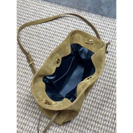 Super Clone Replica YSL Saint Laurent Jamie Shoulder Bag, Gold Leaf Suede Top Replica YSL Saint Laurent Jamie Shoulder Bag, Gold Leaf Suede