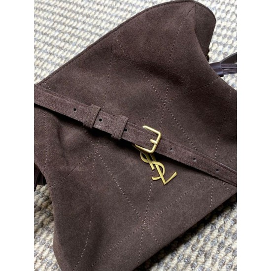 Super Clone Replica YSL Saint Laurent Jamie Shoulder Bag, Coffee Suede Top Replica YSL Saint Laurent Jamie Shoulder Bag, Coffee Suede