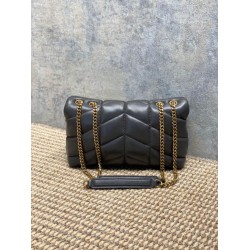 Top Replica YSL Saint Laurent Mini Loulou Puffer Shoulder Bag Urban Gray