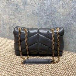 Top Replica YSL Saint Laurent Mini Loulou Puffer Shoulder Bag Urban Gray
