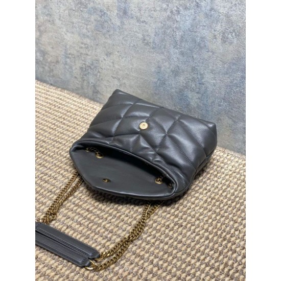 Top Replica YSL Saint Laurent Mini Loulou Puffer Shoulder Bag Urban Gray